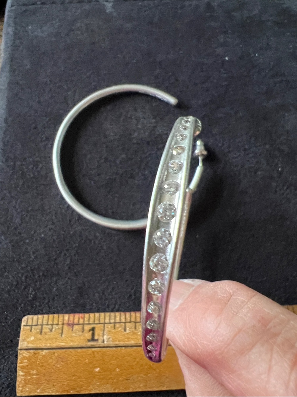 Kendra Scott large silver crystal hoop earrings